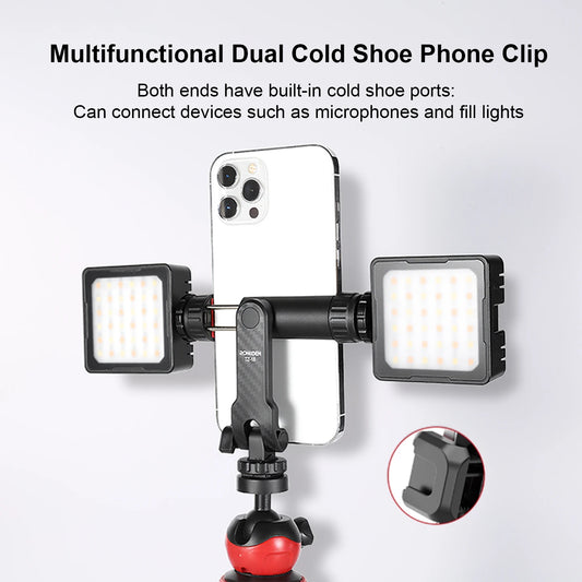 Ronkoen TZ-18 For Samsung iPhone Xiaomi Cellphone Universal 360° Mobile Phone Clip Holder for 1/4 Screw Tripod Mount Adapter