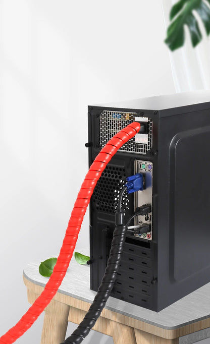 2Meters Spiral Cable Protector Line Organizer Tube Motorcycle Wire Protect Sleeve Flame Retardant Anti-Bite Cover Charger Cable
