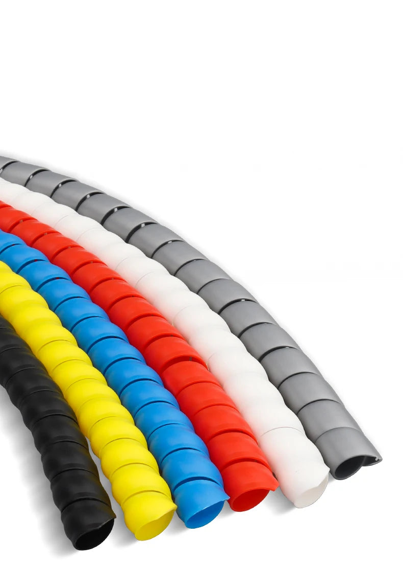 2Meters Spiral Cable Protector Line Organizer Tube Motorcycle Wire Protect Sleeve Flame Retardant Anti-Bite Cover Charger Cable