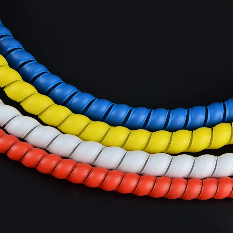 2Meters Spiral Cable Protector Line Organizer Tube Motorcycle Wire Protect Sleeve Flame Retardant Anti-Bite Cover Charger Cable