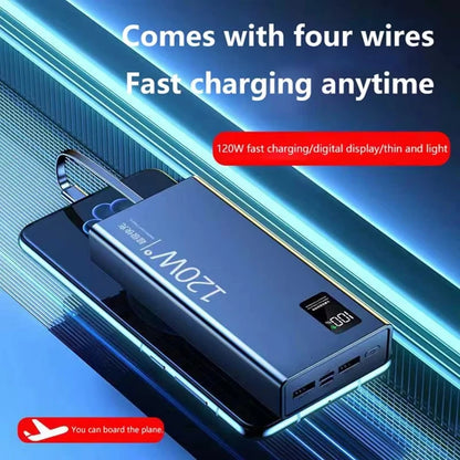 Lenovo 4-in-1 Power Bank 120W 500000mAh High Capacity With Cables Super Fast Charging Portable Charger For iPhone Samsung 2026