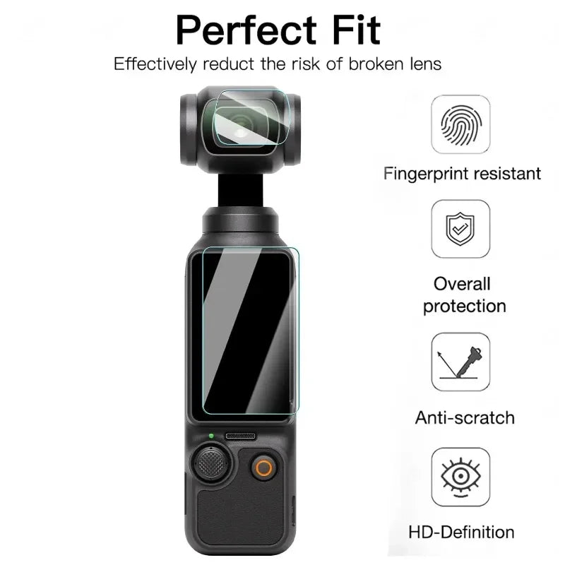 For DJI OSMO Pocket 4/3 Tempered Glass Film Screen Protector Hardness Anti-Scratch Lens Camera Film for DJI Pocket 3 Camera Film