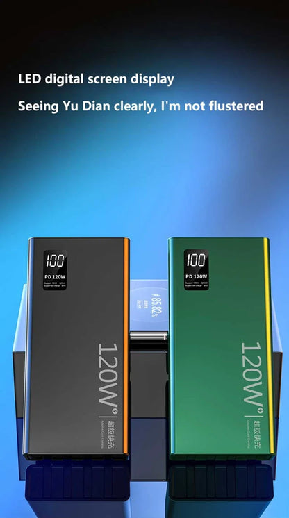 Lenovo 4-in-1 Power Bank 120W 500000mAh High Capacity With Cables Super Fast Charging Portable Charger For iPhone Samsung 2026