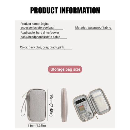 Travel Portable Digital Accessories Storage Bag Organizer of Mobile Phone Bag U Disk Charging Bank Mobile Data Cable Storage Bag