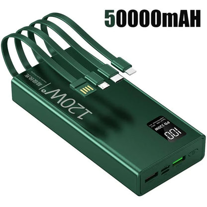 Lenovo 4-in-1 Power Bank 120W 500000mAh High Capacity With Cables Super Fast Charging Portable Charger For iPhone Samsung 2026