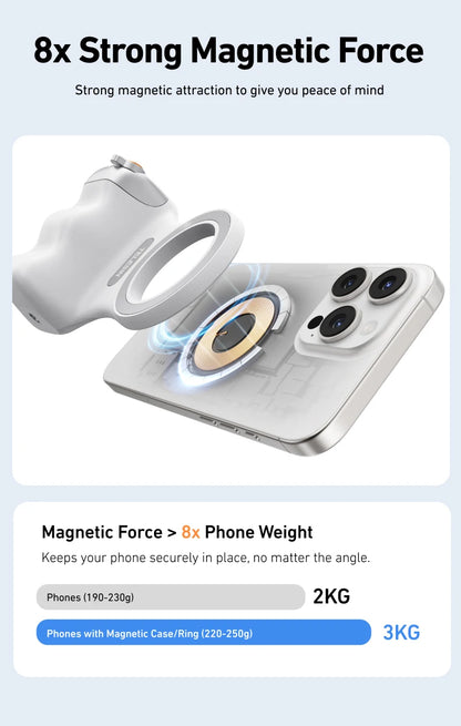 TELESIN Magnetic Phone Camera Shoot Hand Grip Phone Holder Shooting Aid Remote Control Handle for Iphone HUAWEI SAMSUNG Phone