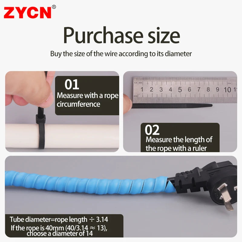 2Meters Spiral Cable Protector Line Organizer Tube Motorcycle Wire Protect Sleeve Flame Retardant Anti-Bite Cover Charger Cable