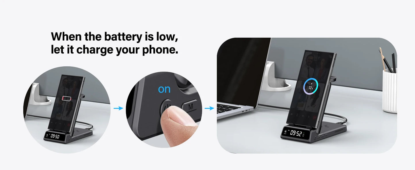 SwanScout 703S Wireless Charger for Samsung S25 Ultra S24 Z Fold 7 Z Flip 7 Charging Station for Galaxy Watch 8 7 for Buds 3 pro