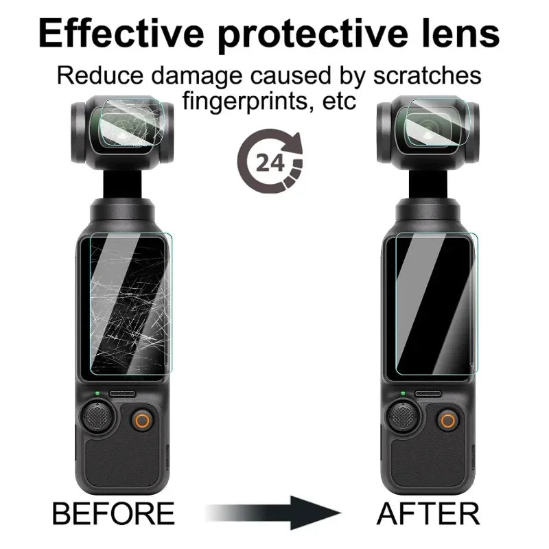 For DJI OSMO Pocket 4/3 Tempered Glass Film Screen Protector Hardness Anti-Scratch Lens Camera Film for DJI Pocket 3 Camera Film
