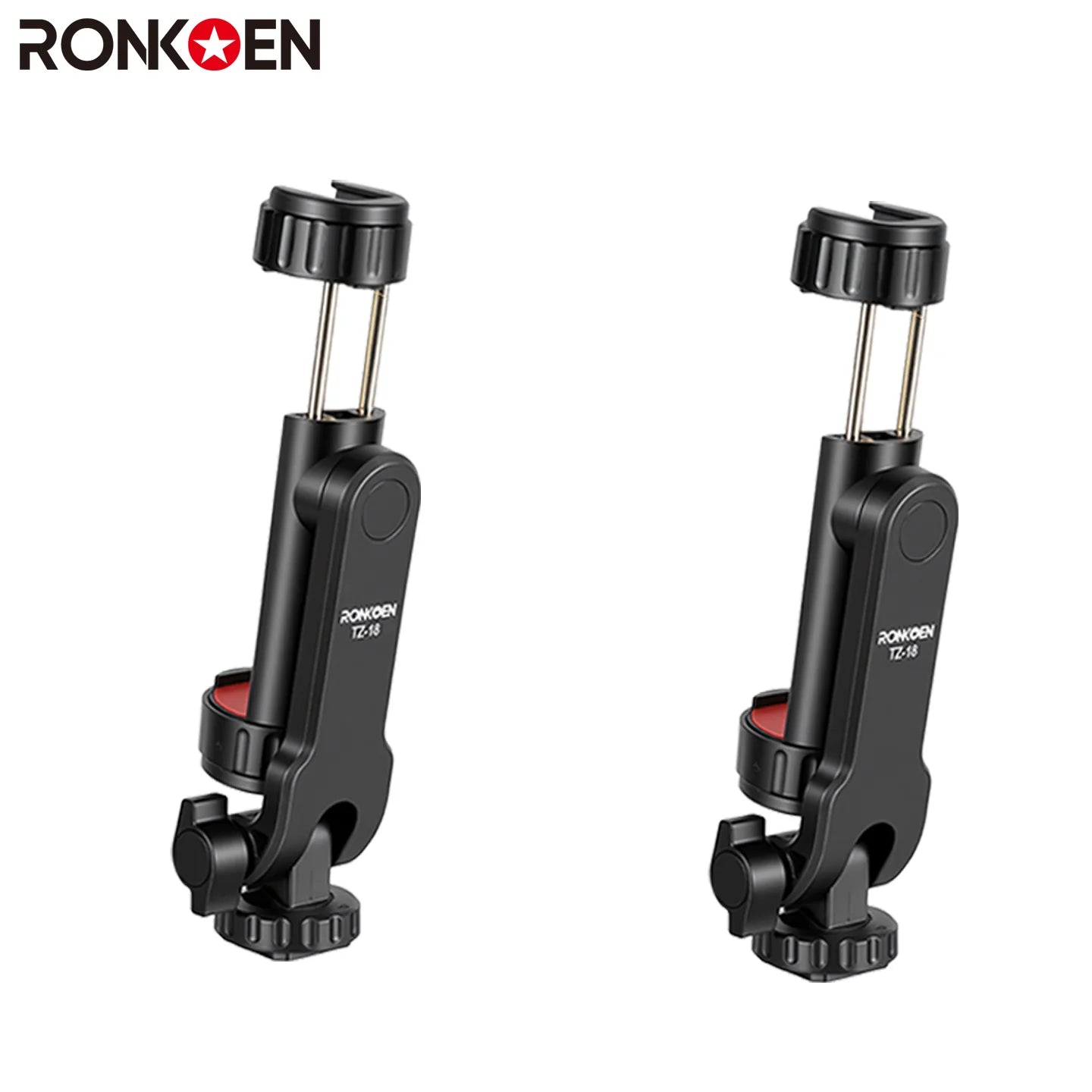 Ronkoen TZ-18 For Samsung iPhone Xiaomi Cellphone Universal 360° Mobile Phone Clip Holder for 1/4 Screw Tripod Mount Adapter