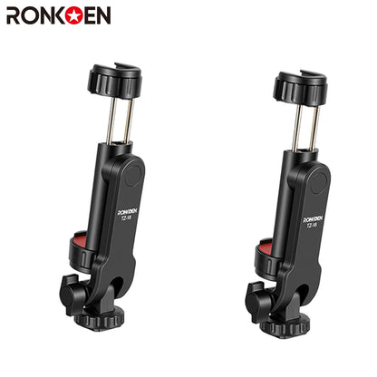 Ronkoen TZ-18 For Samsung iPhone Xiaomi Cellphone Universal 360° Mobile Phone Clip Holder for 1/4 Screw Tripod Mount Adapter
