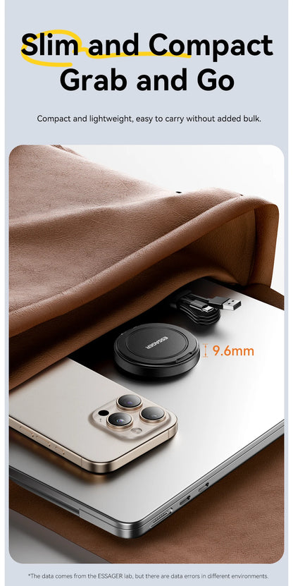 Essager Magnetic 15W Wireless Charger Fast Charging Pad Stand for iPhone 15 14  Airpods USB To Typec Phone Chargers Dock Station