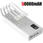 Lenovo 4-in-1 Power Bank 120W 500000mAh High Capacity With Cables Super Fast Charging Portable Charger For iPhone Samsung 2026