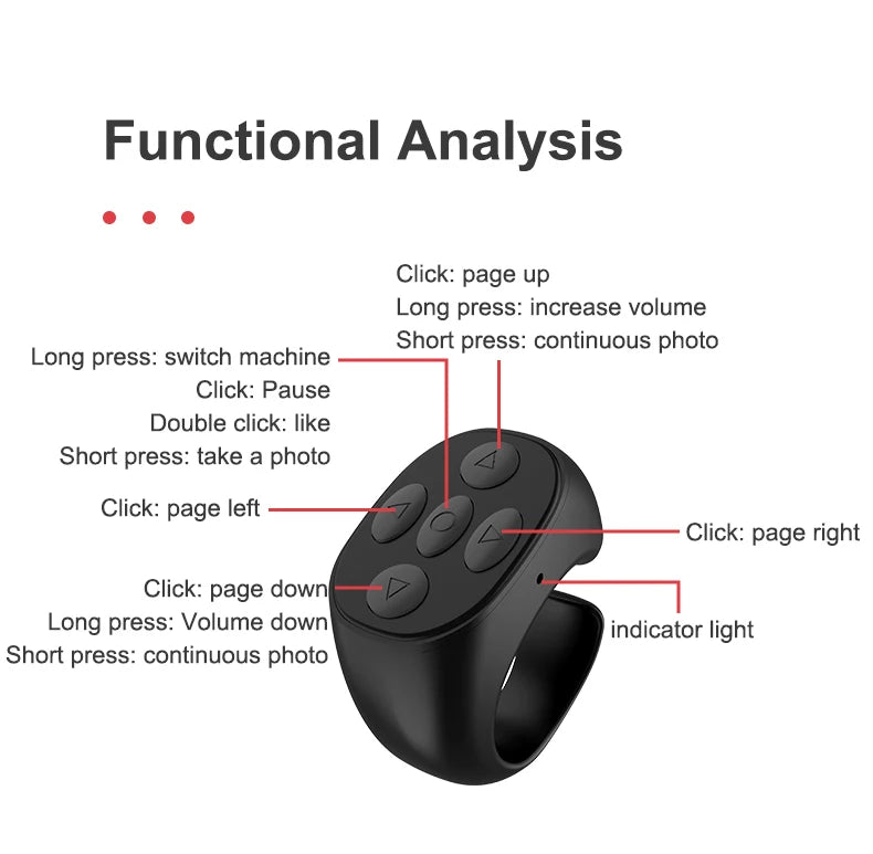 Wireless Bluetooth Mobile Selfie Lazy Artifac Tiktok Remote Control Ring Mobile Phone Bluetooth Controller t For Xiaomi Apple