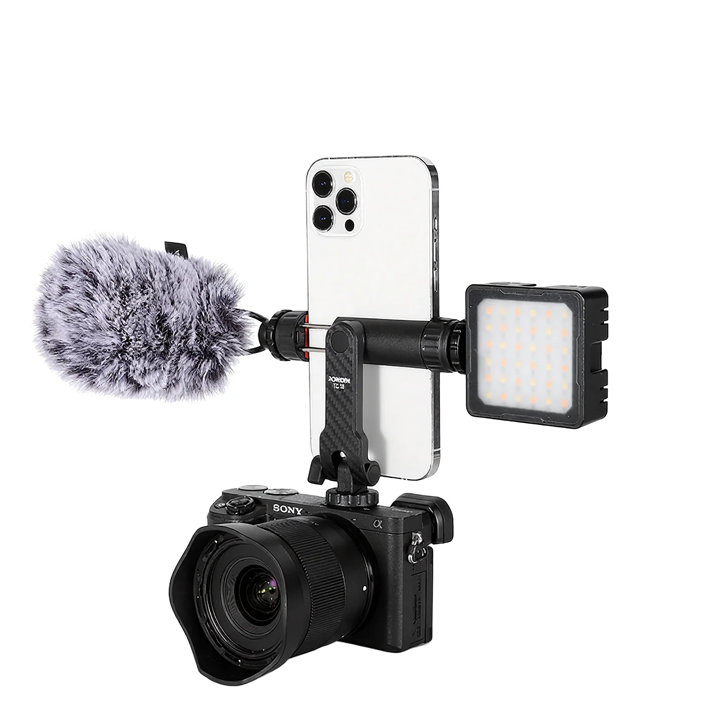Ronkoen TZ-18 For Samsung iPhone Xiaomi Cellphone Universal 360° Mobile Phone Clip Holder for 1/4 Screw Tripod Mount Adapter